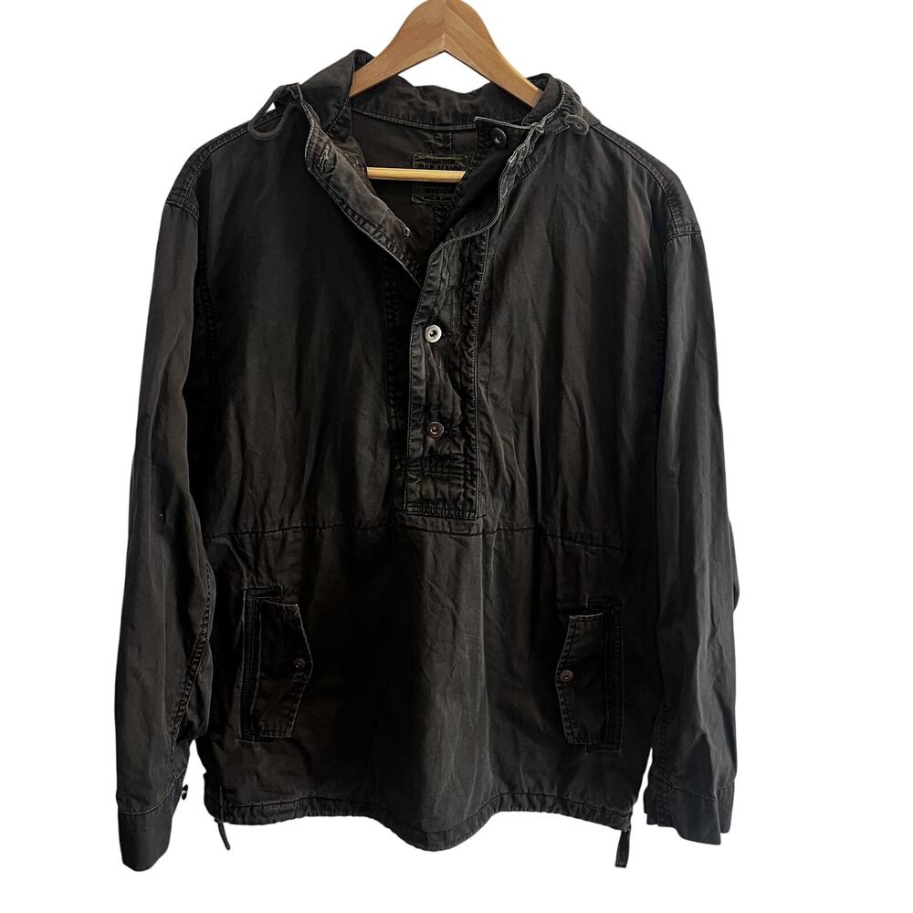 Old Navy Y2K Pullover Jacket‎ Mens Medium Hooded Utility Pockets Zipper Casual